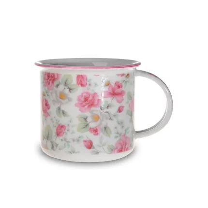 Porcelánový hrnek růže v růžové, 250ml