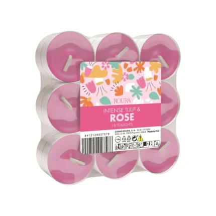 Sada čajových svíček- růže a tulipán